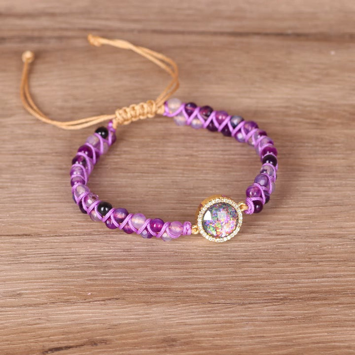 Olivenorma Purple Agate Woven Women's Bracelet - image 7