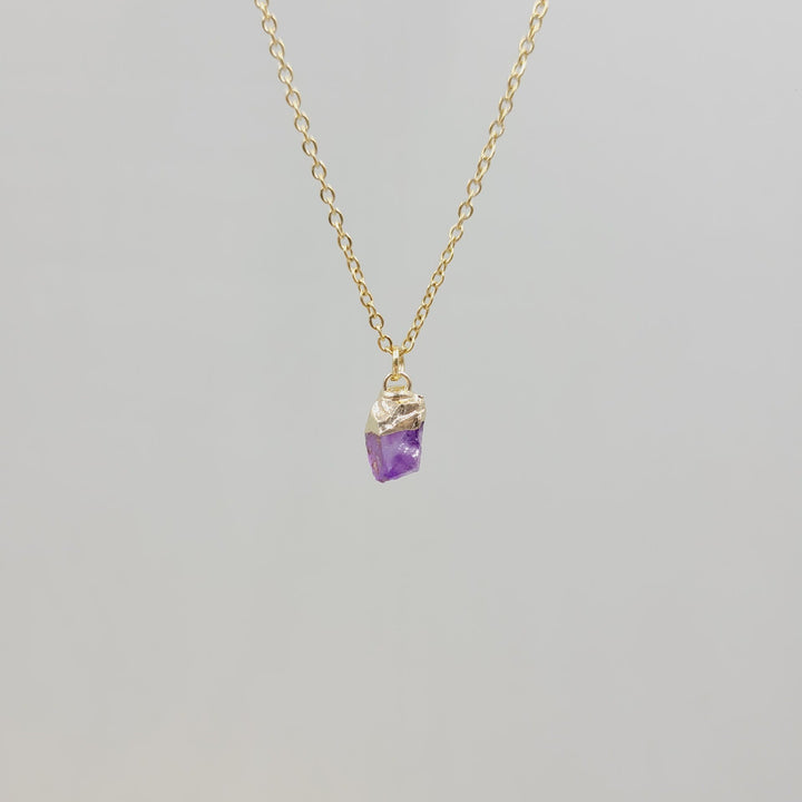 Olivenorma Irregular Crystal Raw Stone Gem gemstone Necklace - Amethyst - image 3