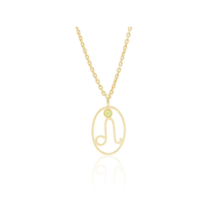 Olivenorma Hollow Zodiac Rune Birthstone Necklace - Leo &Peridot - image 8