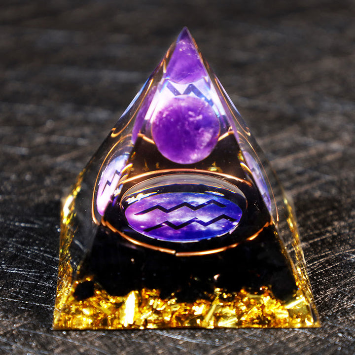 Olivenorma Amethyst Ball Obsidian Gravel Zodiac Aquarius Orgone Pyramid - image 2