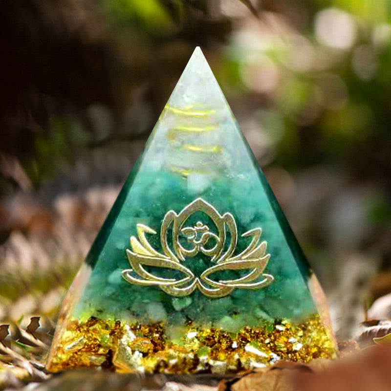 Olivenorma Green Aventurine Lotussy Orgone Pyramid - image 2
