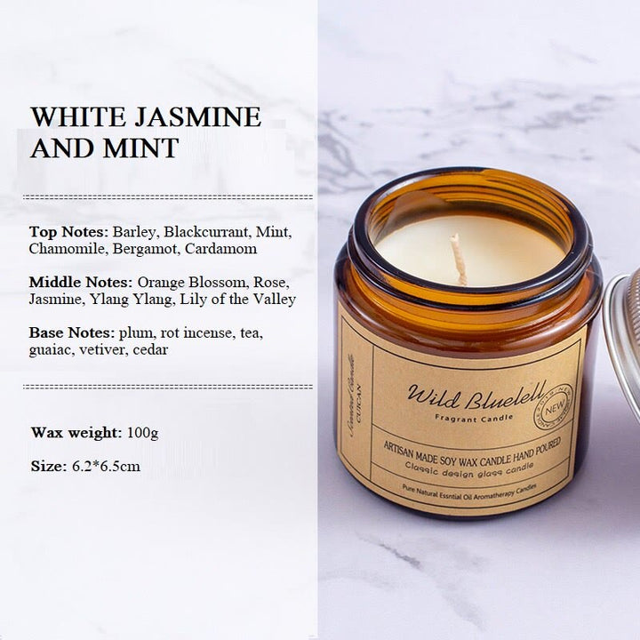 Olivenorma Smokeless Scented Home Glass Cups Candle - WHITE JASMINEAND MINT - 200g - image 9