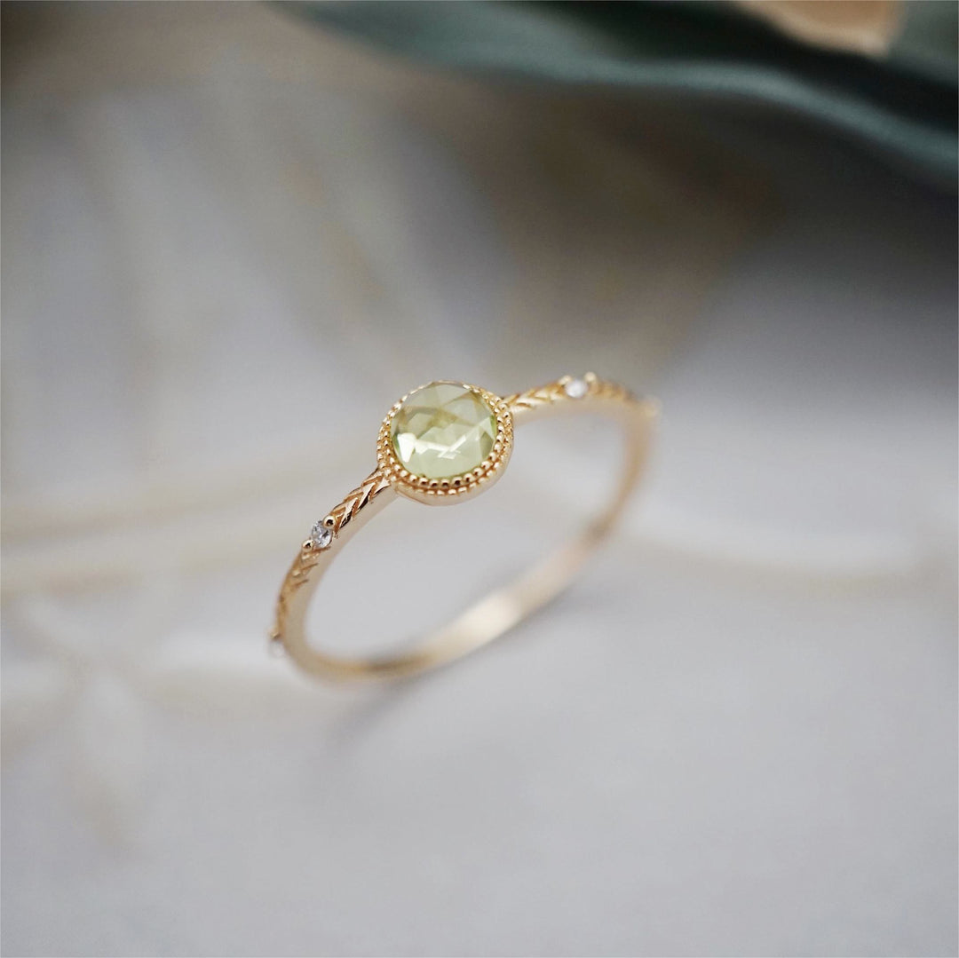 Olivenorma Natural Round Cut Green Peridot Ring - image 9