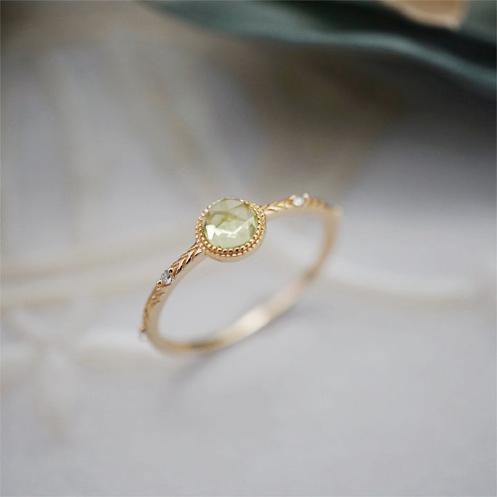 Olivenorma Natural Round Cut Green Peridot Ring - image 9