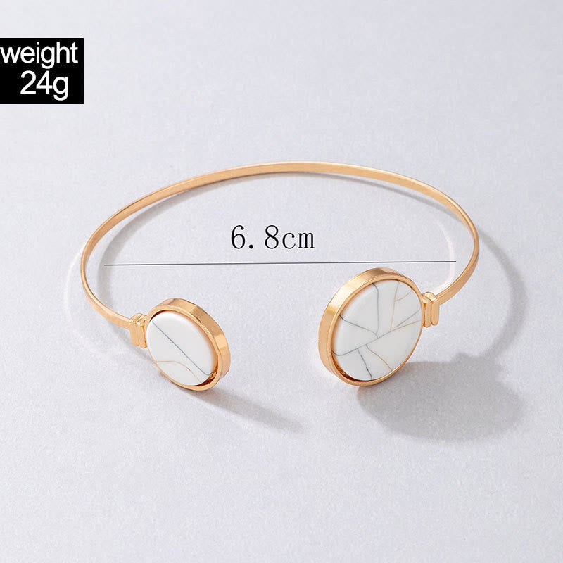 Olivenorma Natural Stone Alloy Five Piece Open Bracelet Set - image 16