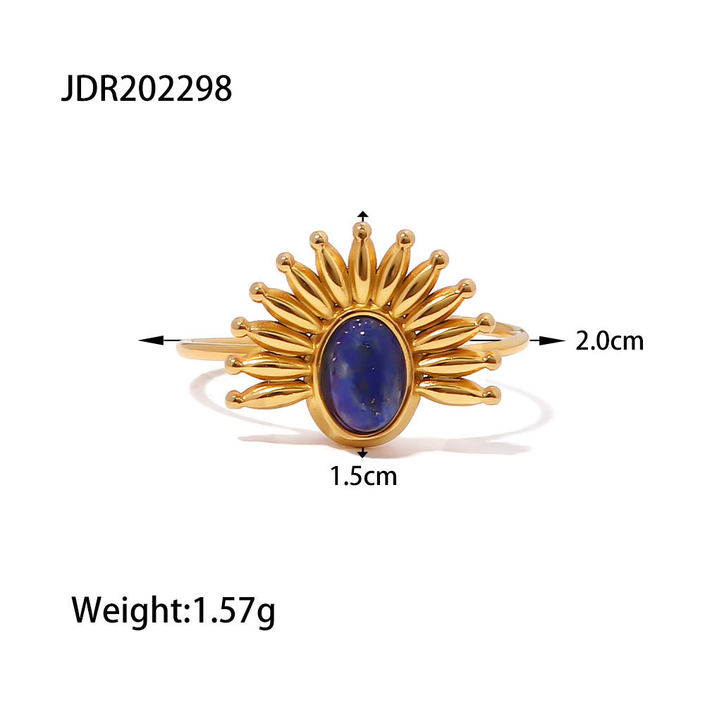 Olivenorma Lapis Lazuli 18k Gold Plated Stainless Steel Ring - image 6
