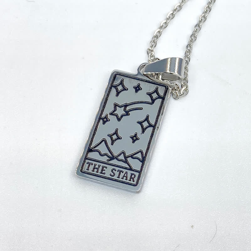 Olivenorma Vintage Tarot Card Fortune Necklace - The Star - Silver - image 3