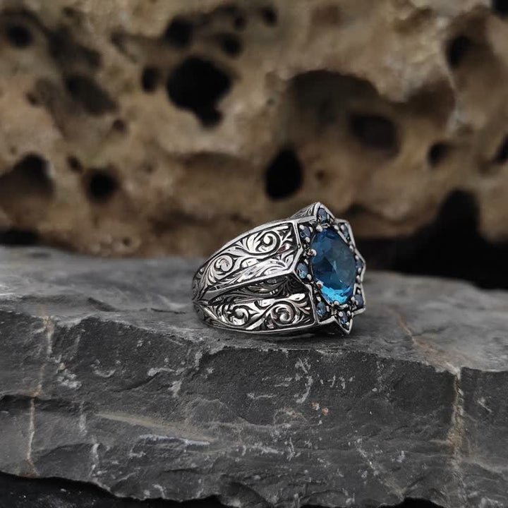 Olivenorma Vintage Octagonal Star Sapphire Ring - image 3