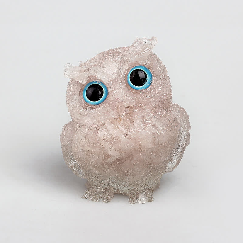 Olivenorma Natural Crystal Owl Gemstone Decoration - Rose Quartz - 2.28''(L) * 1.89''(W) * 1.53''(H) - image 15