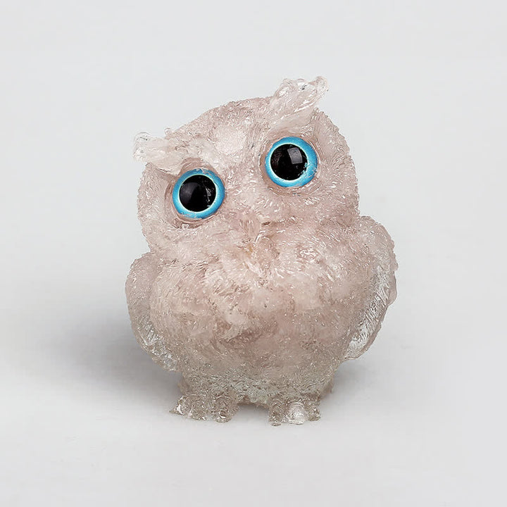 Olivenorma Natural Crystal Owl Gemstone Decoration - Rose Quartz - 2.28''(L) * 1.89''(W) * 1.53''(H) - image 15