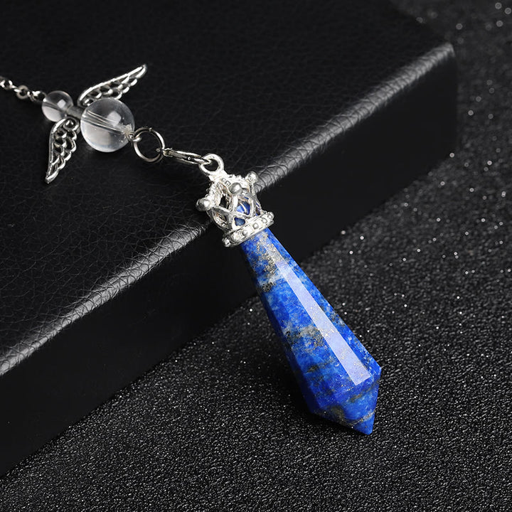 Olivenorma Labradorite Crystal Angel Wings Pendulum - Lapis Lazuli - image 39
