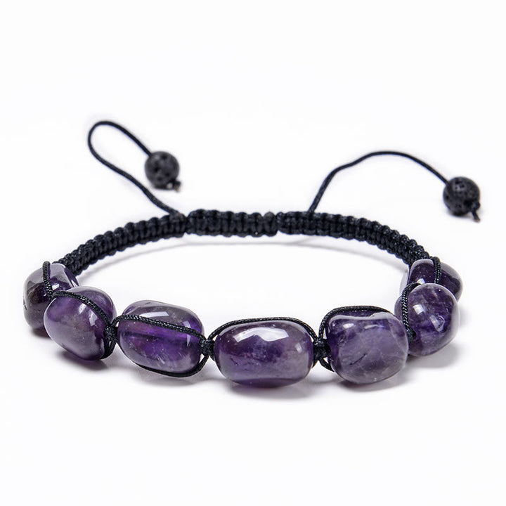 Olivenorma 7 Chakra Crystal Gemstone Bead Braided Wrap Men Bracelet  - Amethyst - image 16