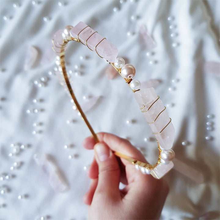 Olivenorma Citrine Amethyst With Pearl Crystal Crown - Rose Quartz&Pearl - image 9