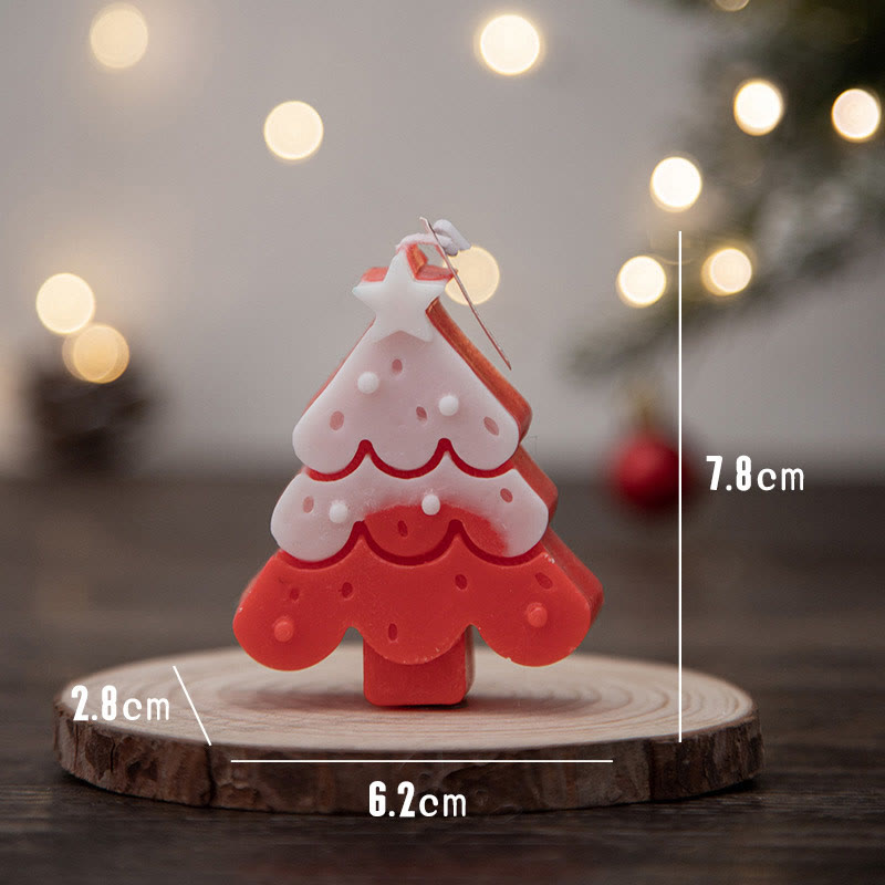 Olivenorma Christmas Atmosphere Snowflake Gingerbread Man Scented Candle - Christmas Tree # Red - image 1