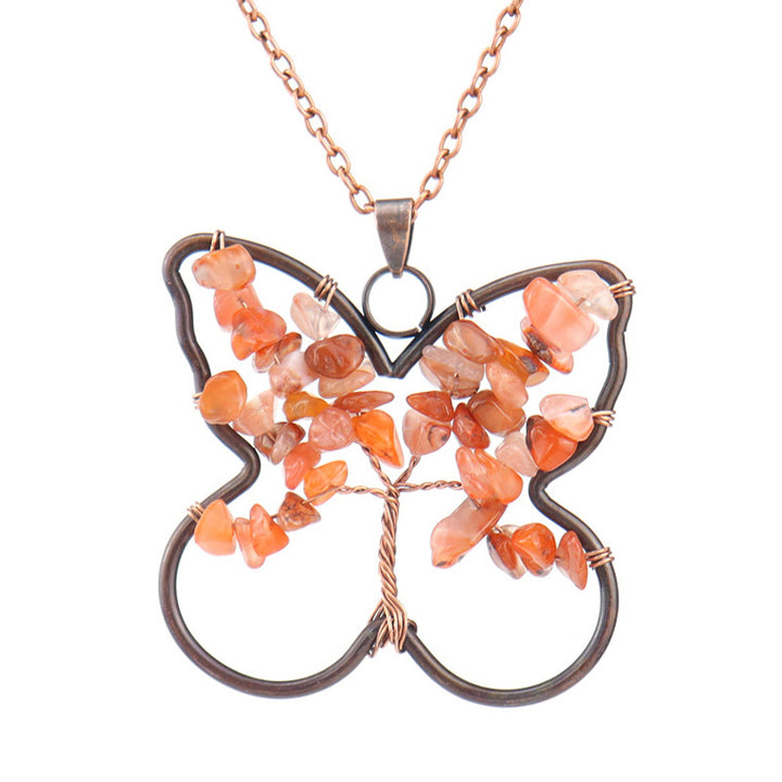 Chakra Butterfly Healing Necklace - Red Agate - image 15