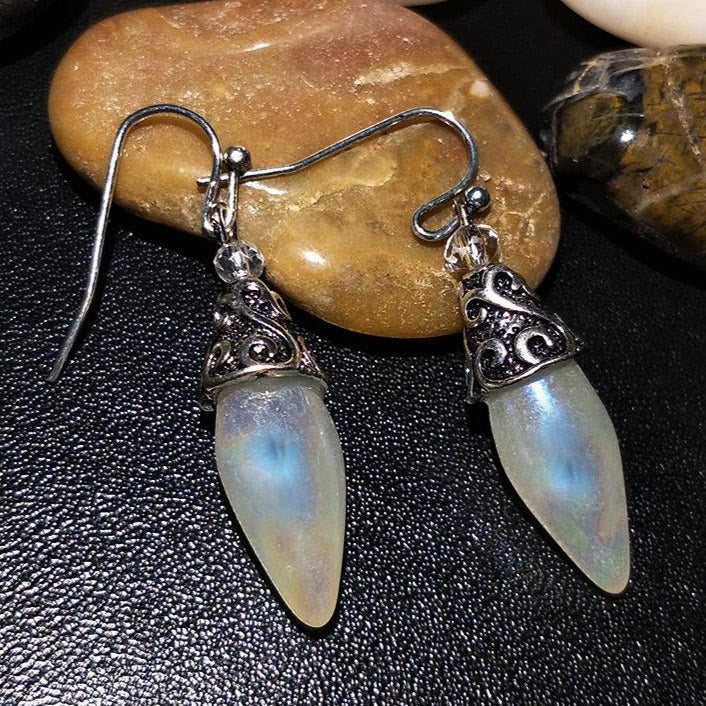 Olivenorma Hook Royal Style Moonstone Dangle Earrings - image 1