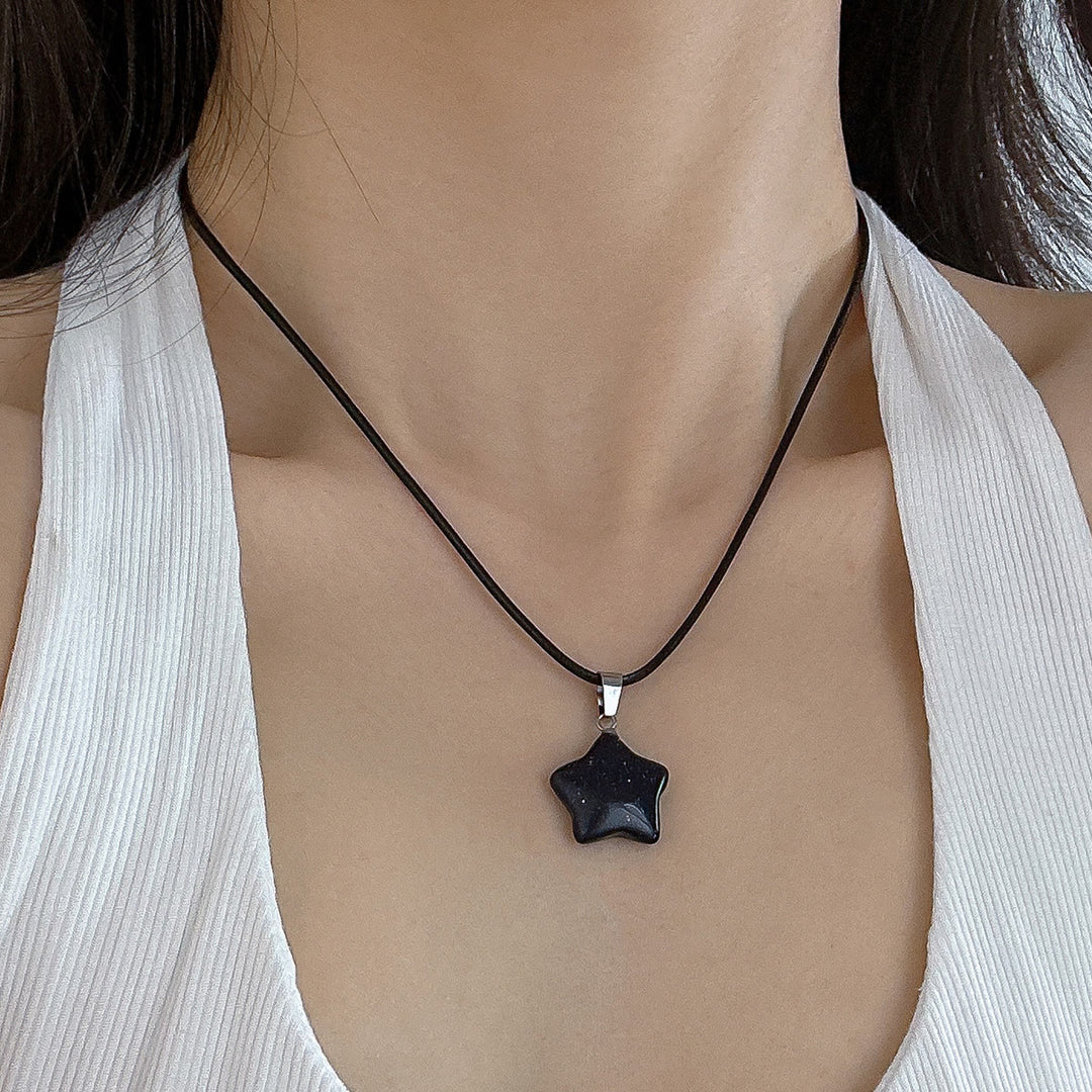 Olivenorma Natural Crystal Star Pendant Necklace - Blue Sandstone - image 15