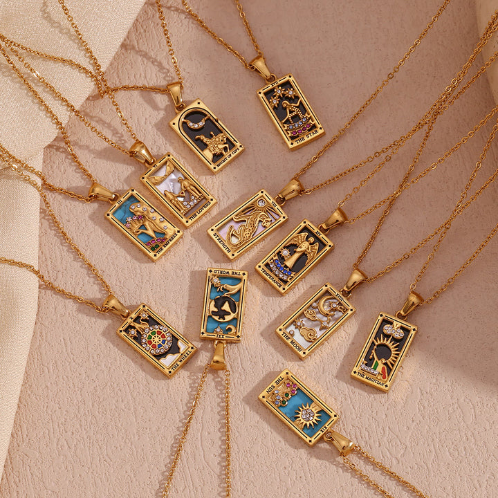 Olivenorma Stainless Steel 18k Gold Plated Tarot Card Necklace - image 39