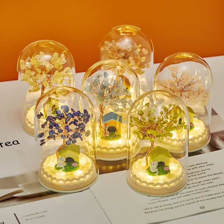 Olivenorma Natural Crystal Glass Cover Feng Shui Tree Decoration - image 0