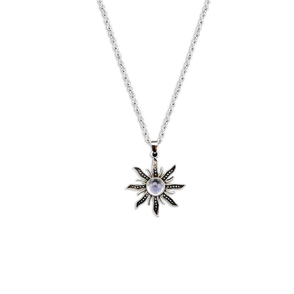 Olivenorma Natural Moonstone Sunflower Pendant Necklace - image 3
