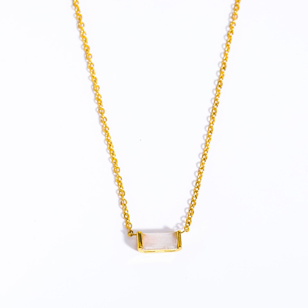 Olivenorma Simple Rectangular Birthstone Pendant Stainless Steel  Gift Card Necklace - image 35