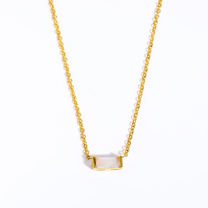 Olivenorma Simple Rectangular Birthstone Pendant Stainless Steel  Gift Card Necklace - image 35