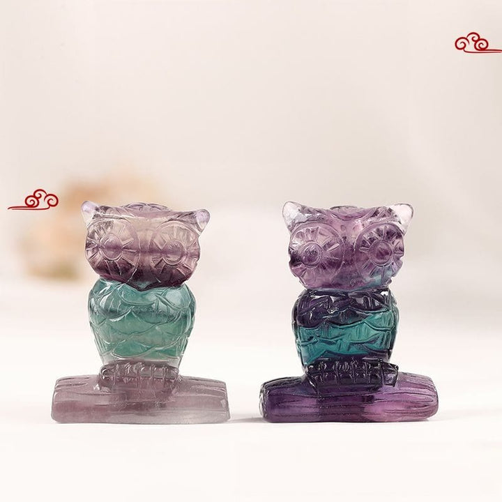 Olivenorma Fluorite Candy Color Owl Ornament - Fluorite - image 0