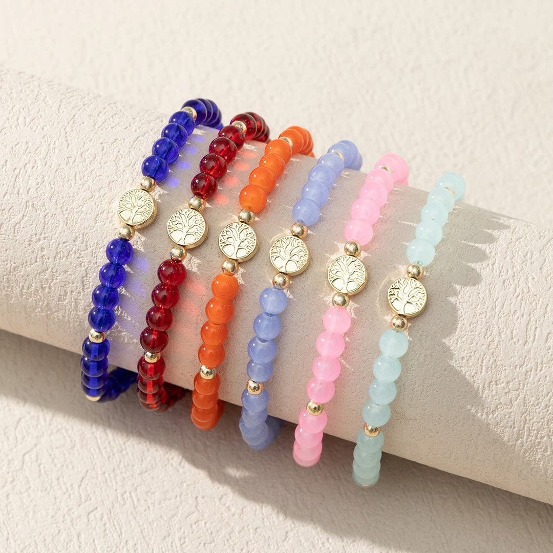 Olivenorma Multicolor Crystal Beaded Tree of Life Bracelet - image 0