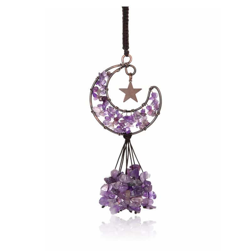 Olivenorma Moon And Star Chakra Crystal Wind Chime - Amethyst - image 6