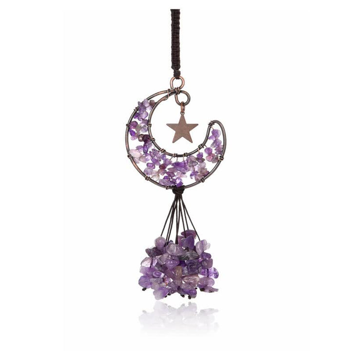 Olivenorma Moon And Star Chakra Crystal Wind Chime - Amethyst - image 6