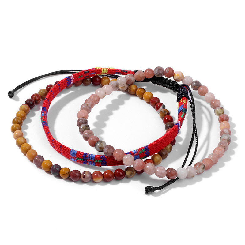 Olivenorma Bohemia Africa Turquoise Crystal Bracelet Set - Strawberry Quartz - image 15
