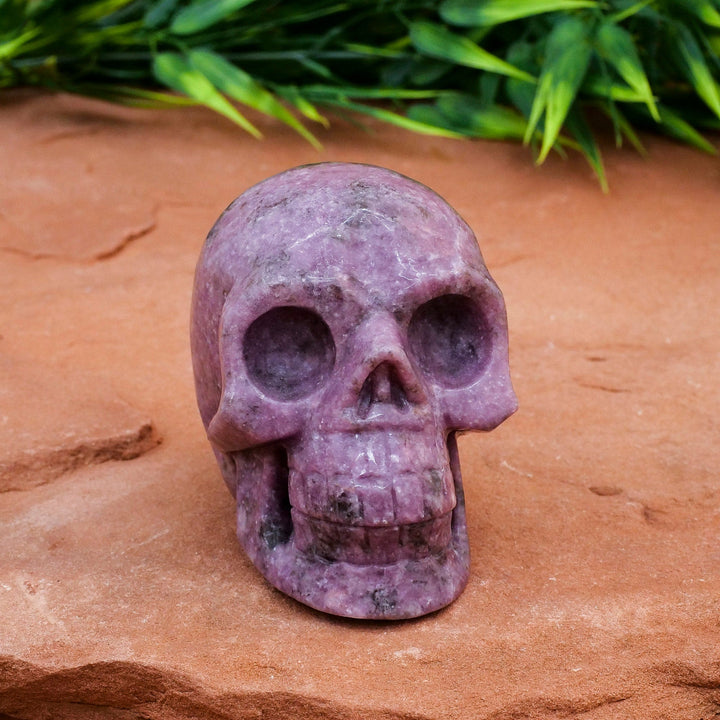 Olivenorma Lepidolite Crystal Skull Decoration - Lepidolite - image 0