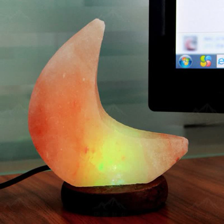Olivenorma Crescent Moon Shape Himalayan Pink Salt Lamp - image 2