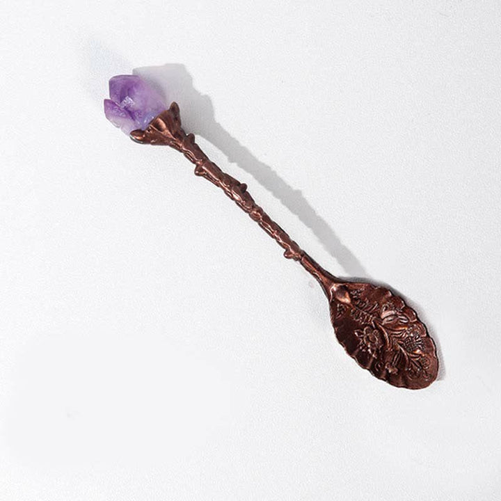 Olivenorma With Crystal Witches Herb Spoon Decoration - Amethyst#Red Copper - image 15