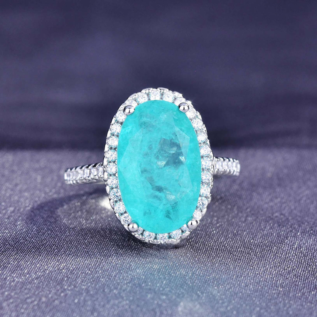 Olivenorma Large Oval Paraiba Tourmaline Adjustable Engagement Ring - Paraiba Tourmaline - image 0