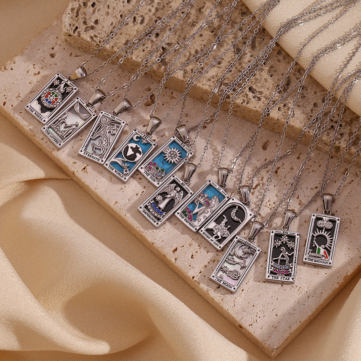 Olivenorma Stainless Steel 18k Gold Plated Tarot Card Necklace - image 40