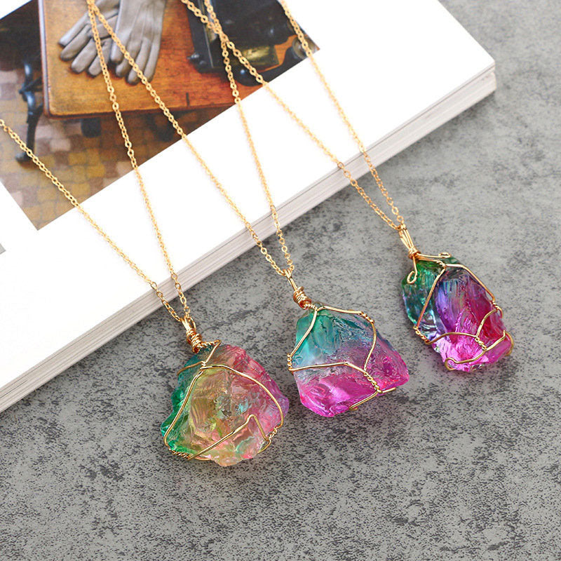 Olivenorma Vintage Fluorite Gemstone Necklace - image 2