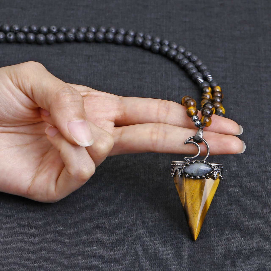 Olivenorma Natural Crystal Triangle Shape Pendant Necklace - image 7
