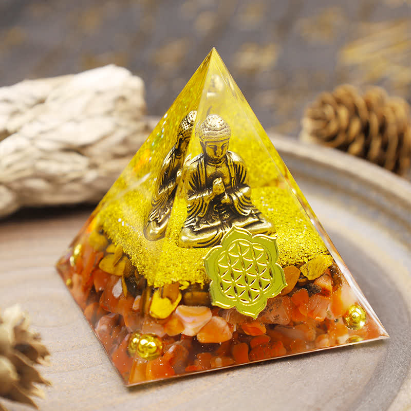 Olivenorma Red Jasper With Buddha Orgone Pyramid - image 2