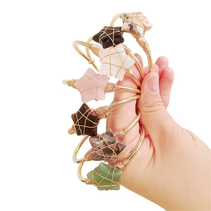 Olivenorma Gold Wire Wrapped Star Shape Gemstone Bracelet - image 0