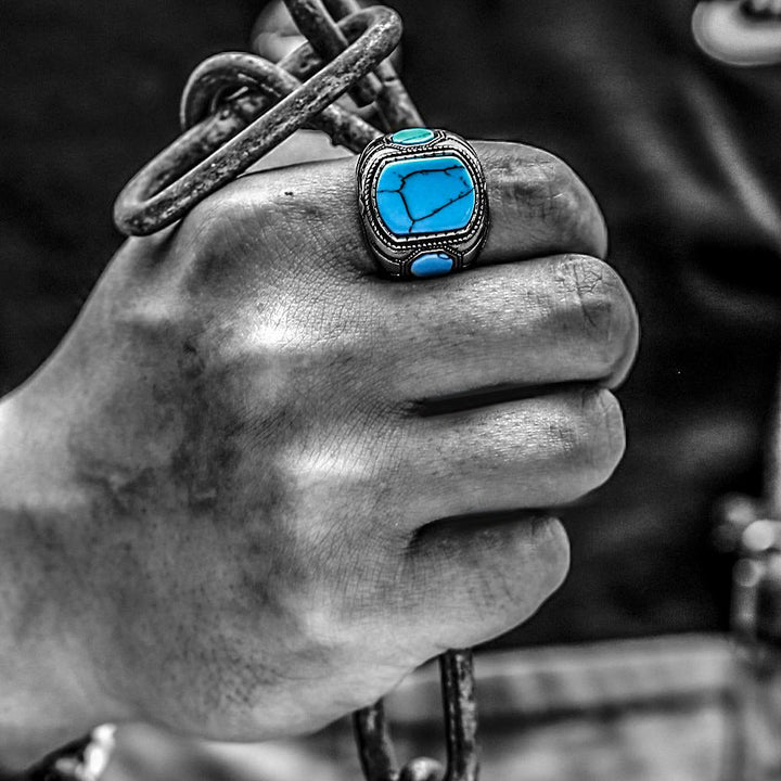 Olivenorma Turquoise Mens Ring - image 1