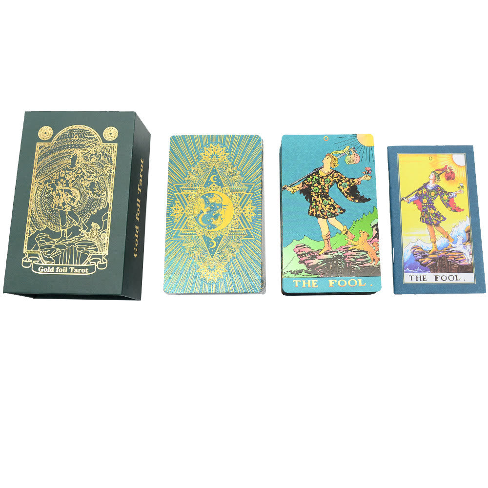 Olivenorma Green Blue Moon Gold Foil Tarot Cards - image 2