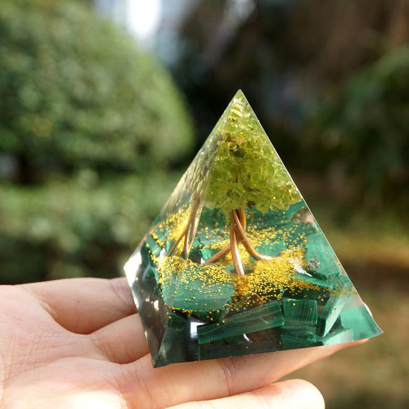 FREE Today: Sacred Heart Forest Malachite & Peridot Orgone Pyramid - image 4