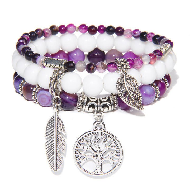 Olivenorma "Nature's Healing Moments" Tree Of Life 3 Pieces Bracelet Set - Amethyst - image 6