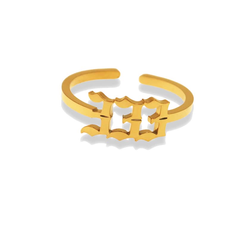Angel Number Minimalist Lucky Ring - Gold - 333 - image 9