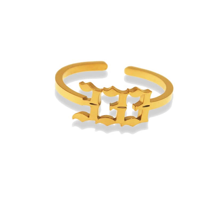 Angel Number Minimalist Lucky Ring - Gold - 333 - image 9