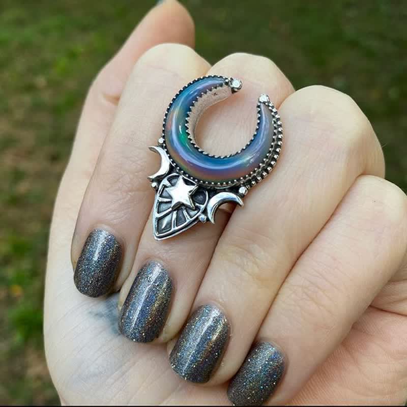 Olivenorma Vintage Moonstone Water Drop And Moon Necklace - Ring#2 - 10 - image 8