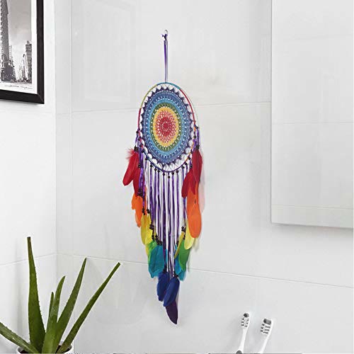 Olivenorma Rainbow Feather Beaded Black Onyx Dream Catcher - image 1