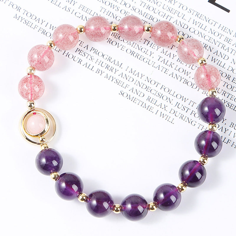 Rose Quartz With Amethyst Healing Bracelet - image 1