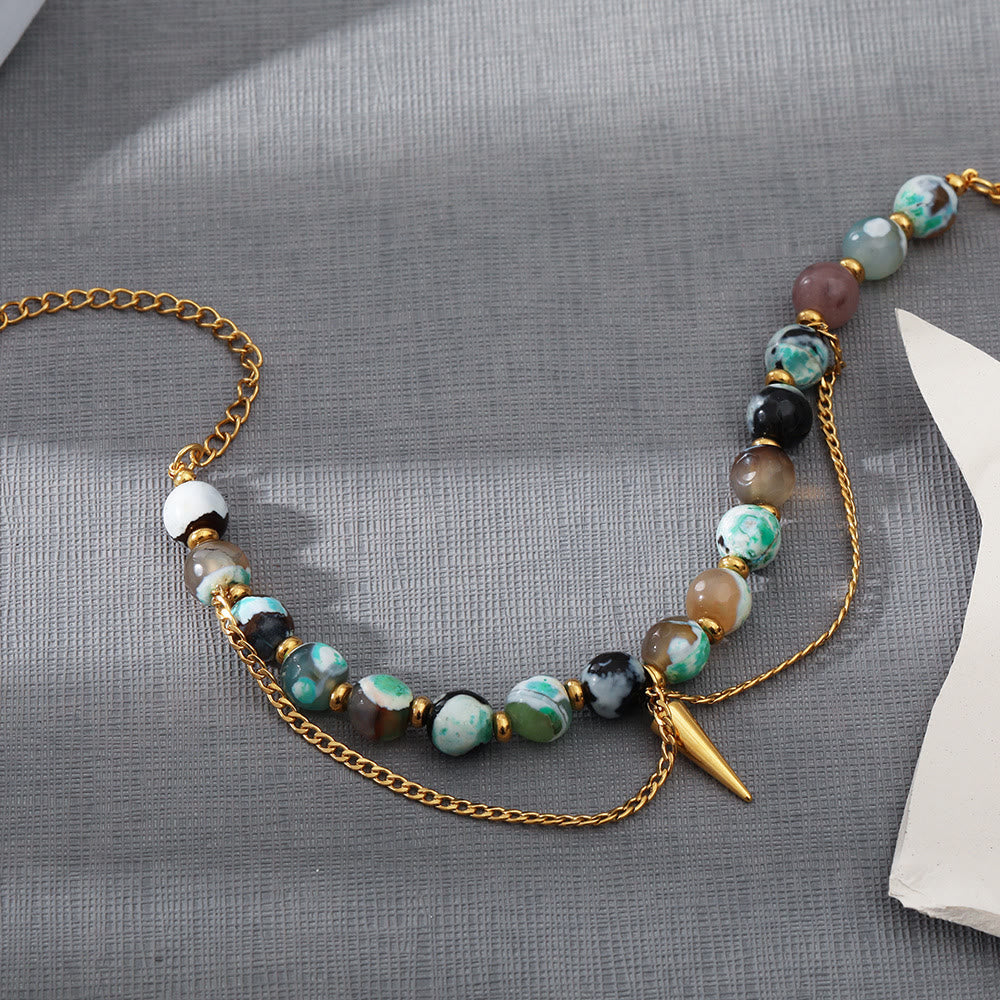Olivenorma Multicolored African Turquoise Stainless Steel 18K Bracelet - image 3